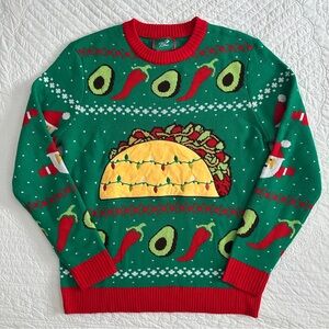 Tstars Adult Men's Women's Taco Avocado Ugly Christmas Sweater NWOT Size Medium